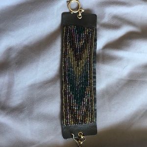 Lucky brand beaded leather bracelet